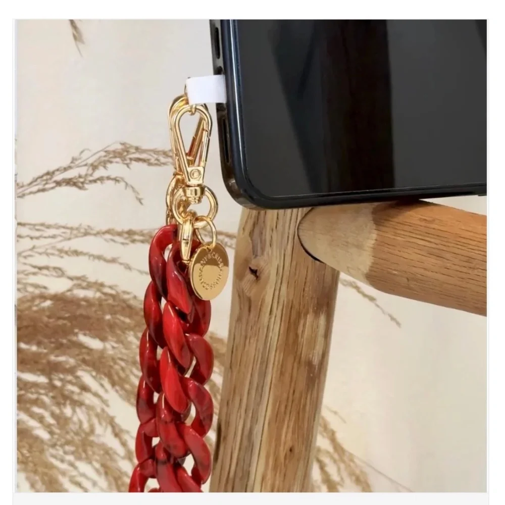 Criss Cross Acrylic Phone Wristlet with Adapter - Red - NEW